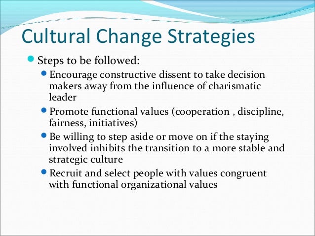 Strategies for Cultural Change